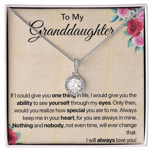 To my granddaughter necklace.