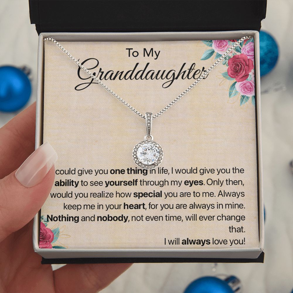 To my granddaughter necklace.
