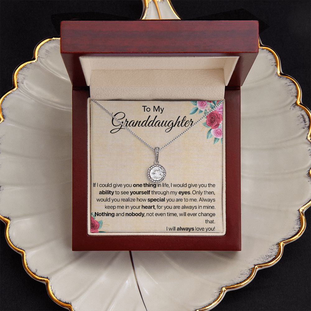 To my granddaughter necklace.